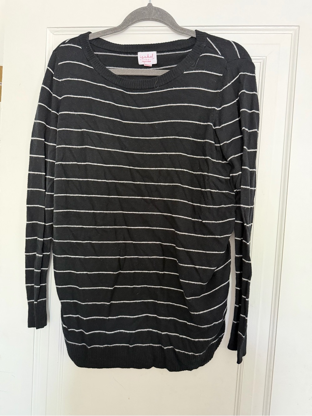 Ingrid & Isabel Maternity Striped Black & White Lightweight Sweater